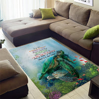 Polynesia Mother's Day Area Rug Magnificent Sea Turtle Of Love and Gratitude