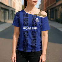 Custom Oceania Football NZ Auckland Cross Shoulder Shirt Maori Tribal Pattern