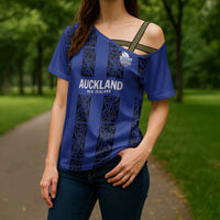 Custom Oceania Football NZ Auckland Cross Shoulder Shirt Maori Tribal Pattern