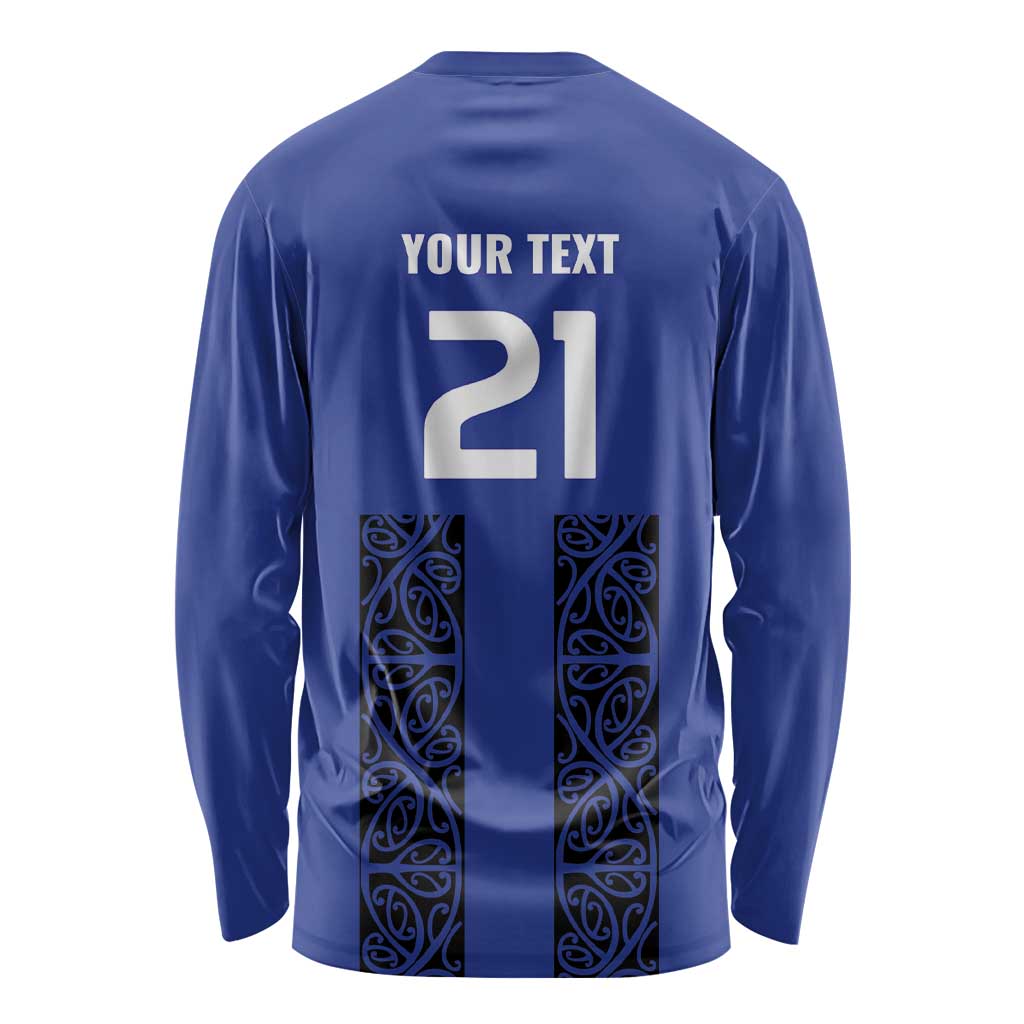 Custom Oceania Football NZ Auckland Long Sleeve Shirt Maori Tribal Pattern