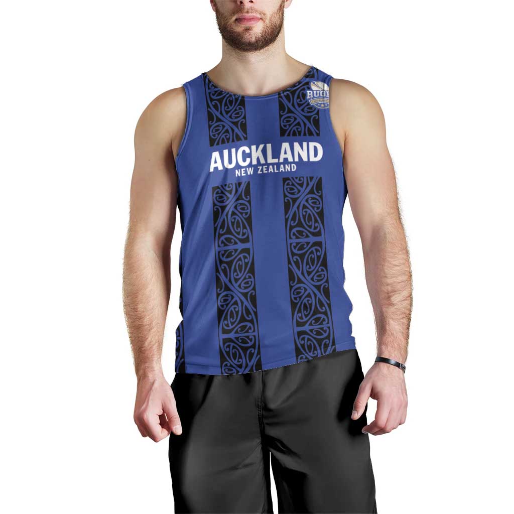 Custom Oceania Football NZ Auckland Men Tank Top Maori Tribal Pattern