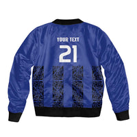 Custom Oceania Football NZ Auckland Sleeve Zip Bomber Jacket Maori Tribal Pattern