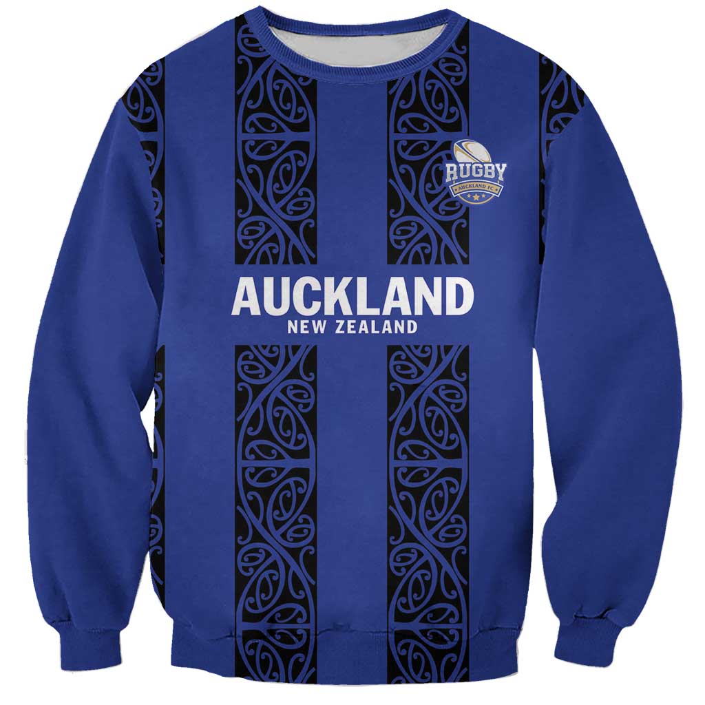 Custom Oceania Football NZ Auckland Sweatshirt Maori Tribal Pattern