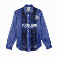 Custom Oceania Football NZ Auckland Women Casual Shirt Maori Tribal Pattern