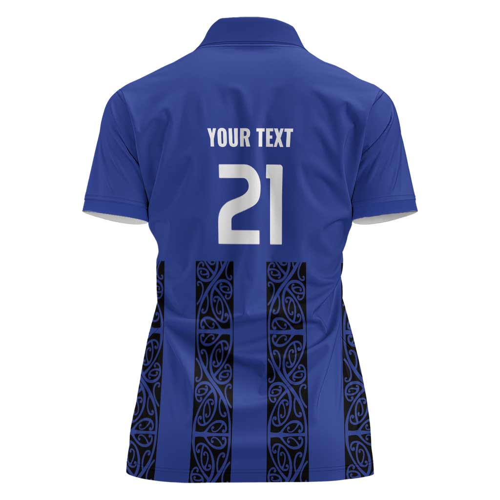 Custom Oceania Football NZ Auckland Women Polo Shirt Maori Tribal Pattern