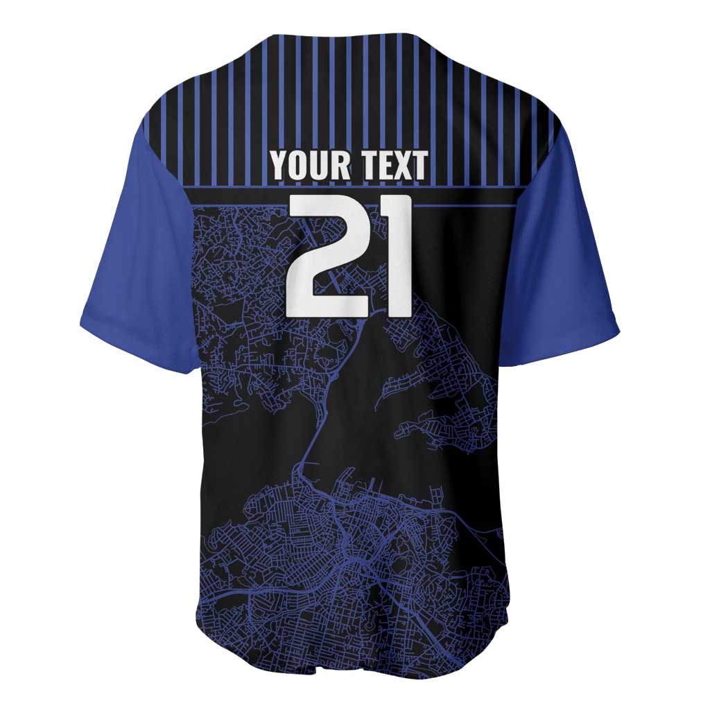 Custom Oceania Football NZ Auckland Baseball Jersey Minimal City Map Style