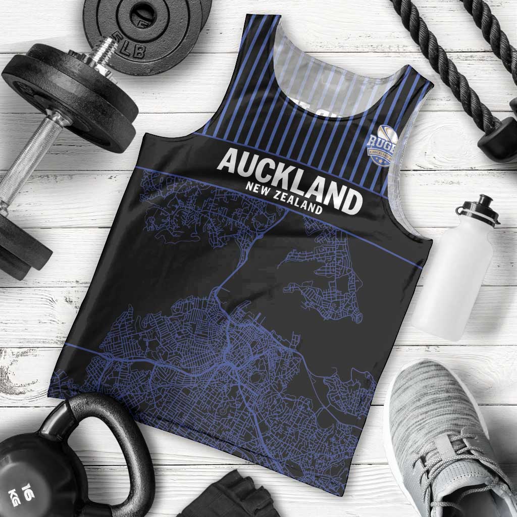 Custom Oceania Football NZ Auckland Men Tank Top Minimal City Map Style