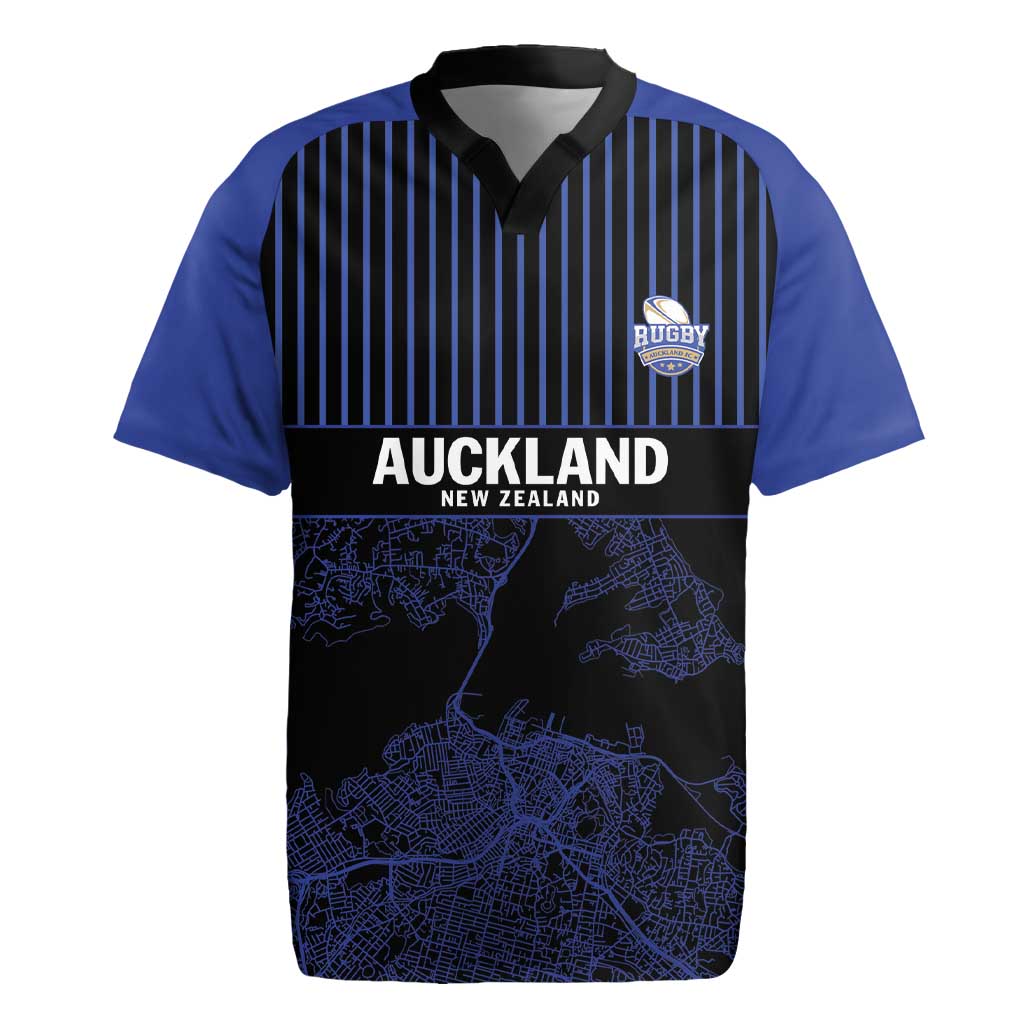 Custom Oceania Football NZ Auckland Rugby Jersey Minimal City Map Style LT9 Blue - Polynesian Pride