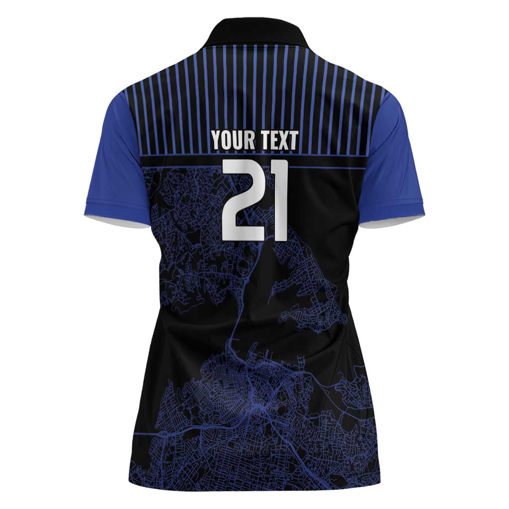 Custom Oceania Football NZ Auckland Women Polo Shirt Minimal City Map Style LT9 - Polynesian Pride