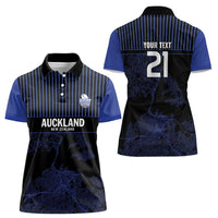 Custom Oceania Football NZ Auckland Women Polo Shirt Minimal City Map Style LT9 - Polynesian Pride