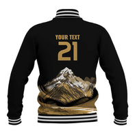 Custom Oceania Football NZ South Island Baseball Jacket Minimal Mount Cook Silhouette