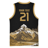 Custom Oceania Football NZ South Island Basketball Jersey Minimal Mount Cook Silhouette LT9 - Polynesian Pride