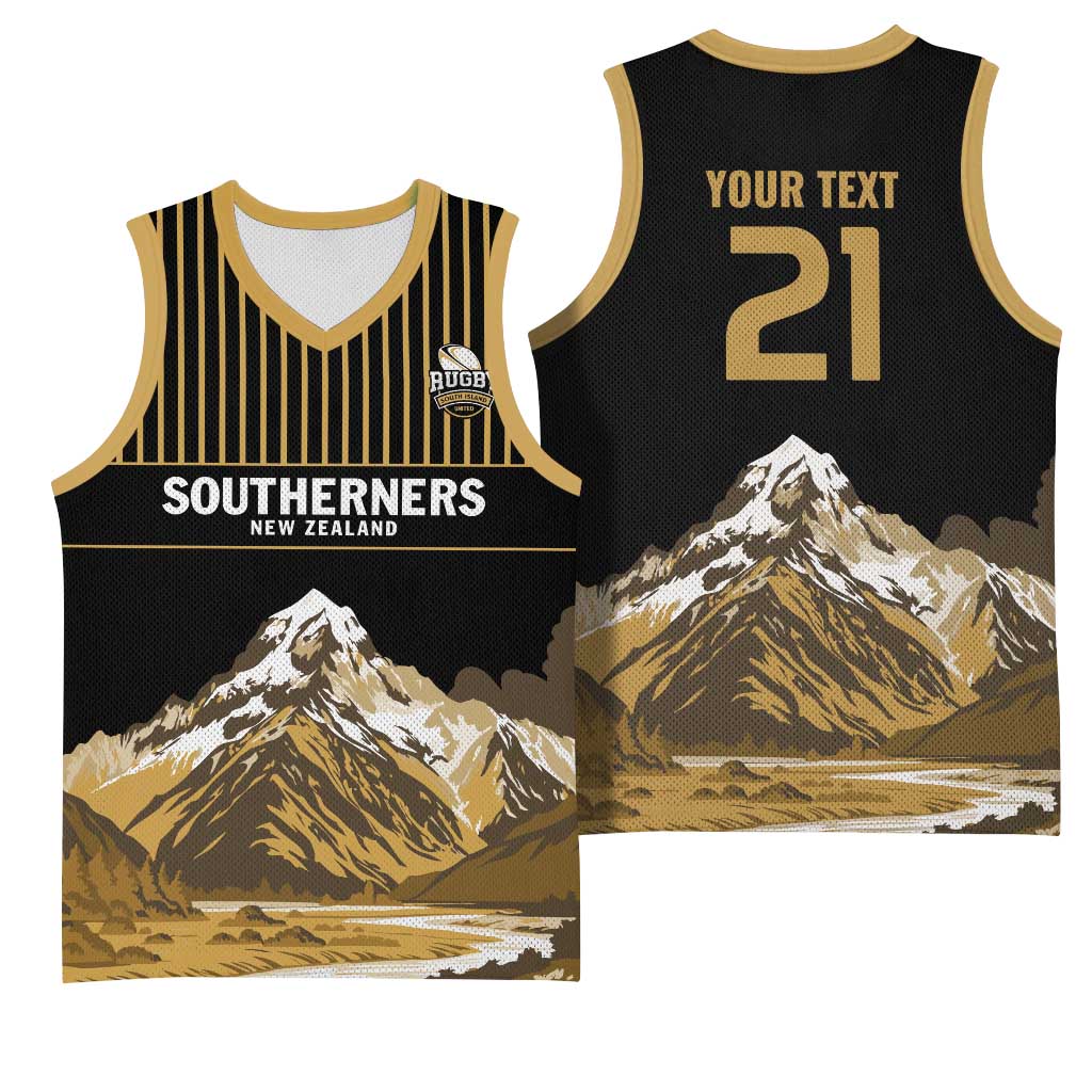 Custom Oceania Football NZ South Island Basketball Jersey Minimal Mount Cook Silhouette LT9 - Polynesian Pride