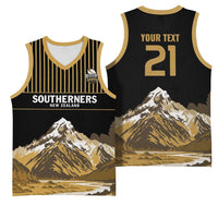 Custom Oceania Football NZ South Island Basketball Jersey Minimal Mount Cook Silhouette LT9 - Polynesian Pride