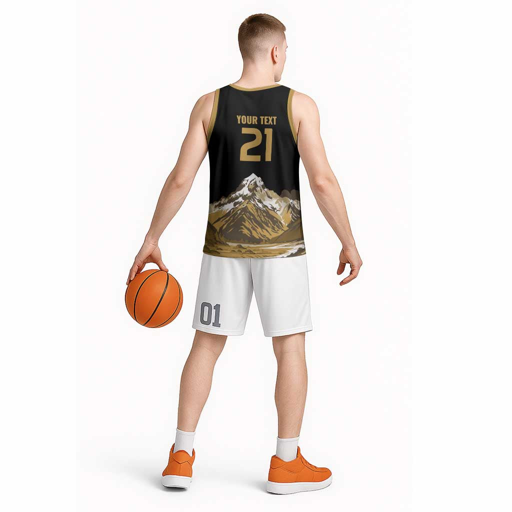 Custom Oceania Football NZ South Island Basketball Jersey Minimal Mount Cook Silhouette LT9 - Polynesian Pride