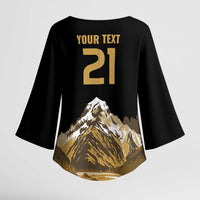 Custom Oceania Football NZ South Island Kimono Sleeve Blouse Minimal Mount Cook Silhouette LT9 - Polynesian Pride