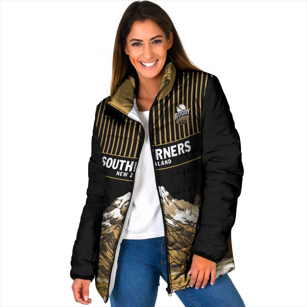 Custom Oceania Football NZ South Island Padded Jacket Minimal Mount Cook Silhouette