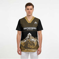 Custom Oceania Football NZ South Island Scrub Top Minimal Mount Cook Silhouette