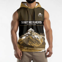Custom Oceania Football NZ South Island Sleeveless Hoodie Minimal Mount Cook Silhouette
