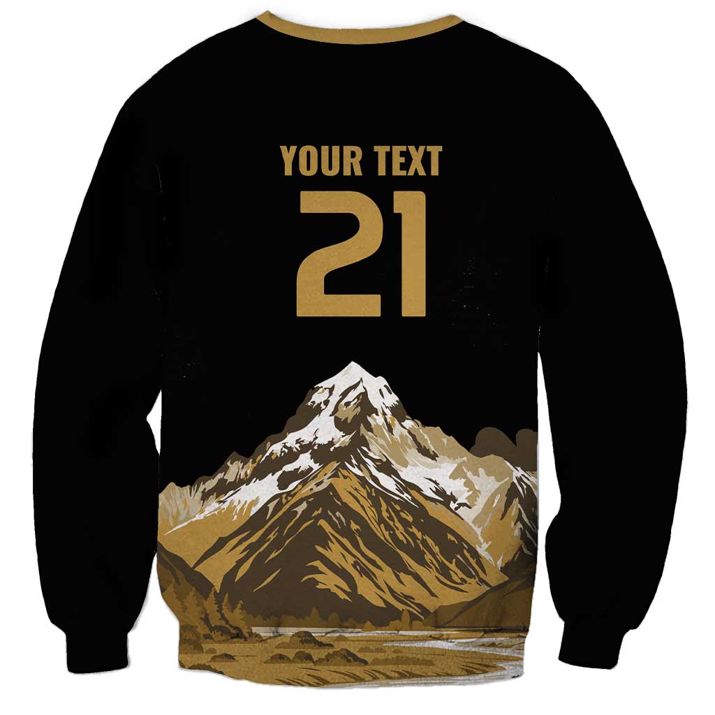 Custom Oceania Football NZ South Island Sweatshirt Minimal Mount Cook Silhouette