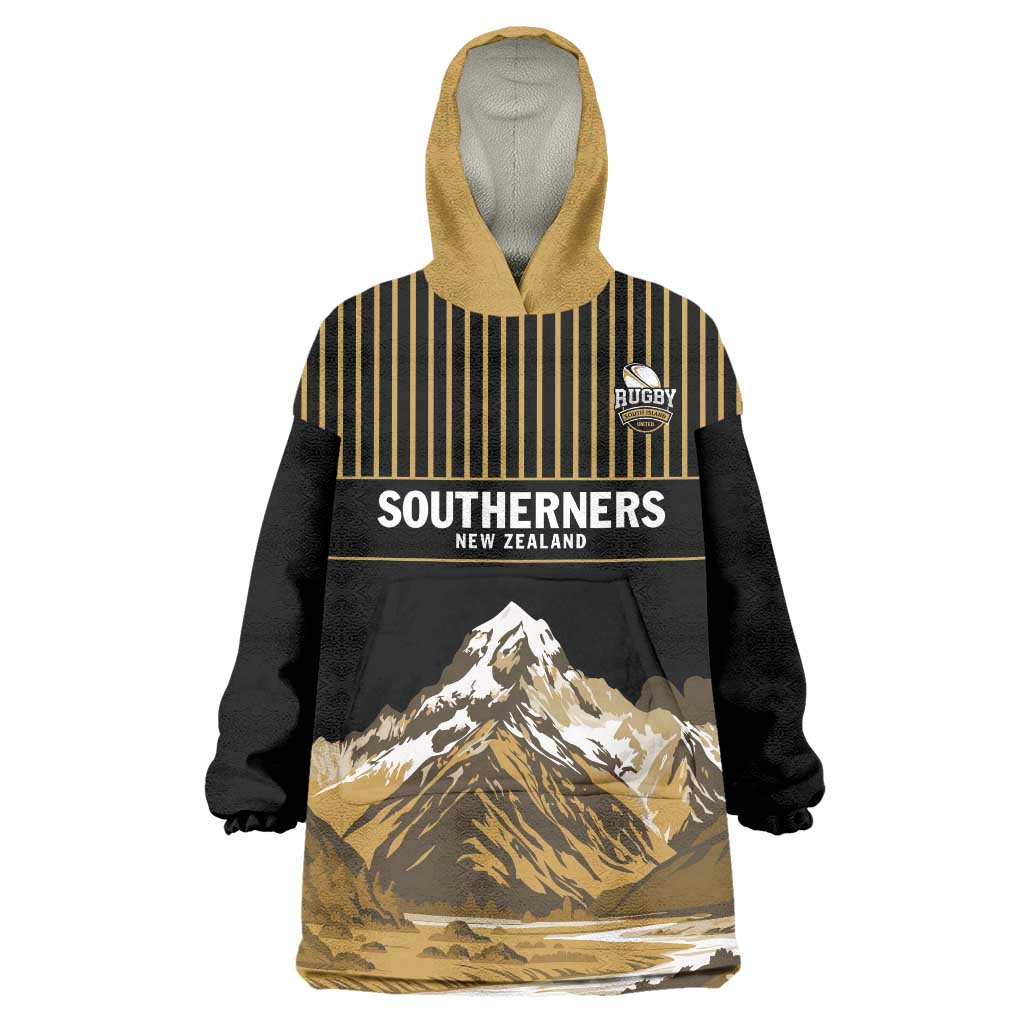 Custom Oceania Football NZ South Island Wearable Blanket Hoodie Minimal Mount Cook Silhouette