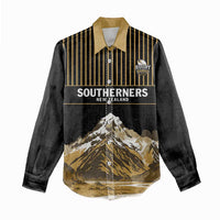 Custom Oceania Football NZ South Island Women Casual Shirt Minimal Mount Cook Silhouette
