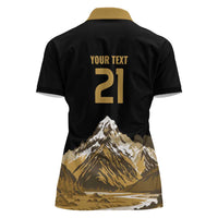 Custom Oceania Football NZ South Island Women Polo Shirt Minimal Mount Cook Silhouette