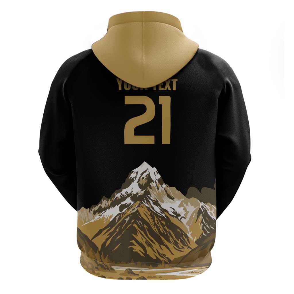 Custom Oceania Football NZ South Island Zip Hoodie Minimal Mount Cook Silhouette LT9 - Polynesian Pride