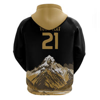 Custom Oceania Football NZ South Island Zip Hoodie Minimal Mount Cook Silhouette LT9 - Polynesian Pride