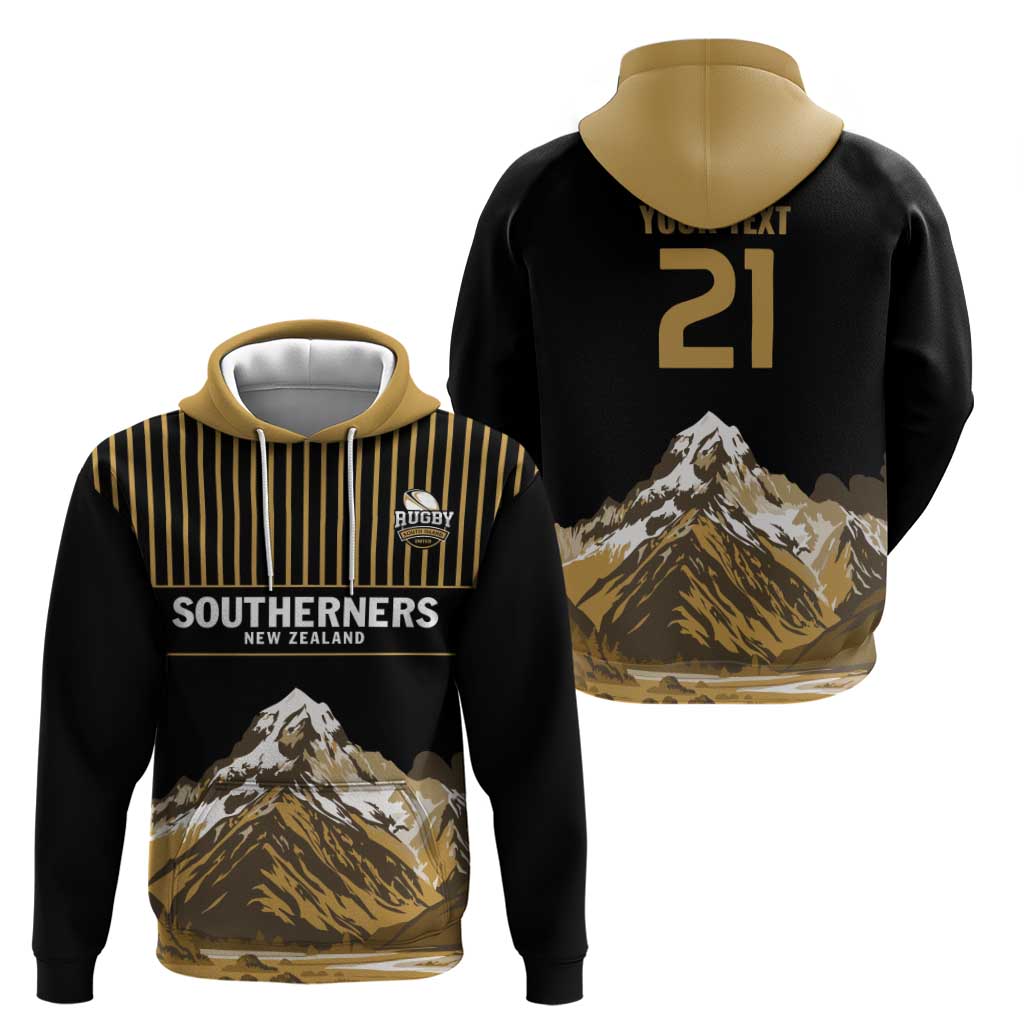 Custom Oceania Football NZ South Island Zip Hoodie Minimal Mount Cook Silhouette LT9 - Polynesian Pride