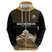 Custom Oceania Football NZ South Island Zip Hoodie Minimal Mount Cook Silhouette LT9 - Polynesian Pride