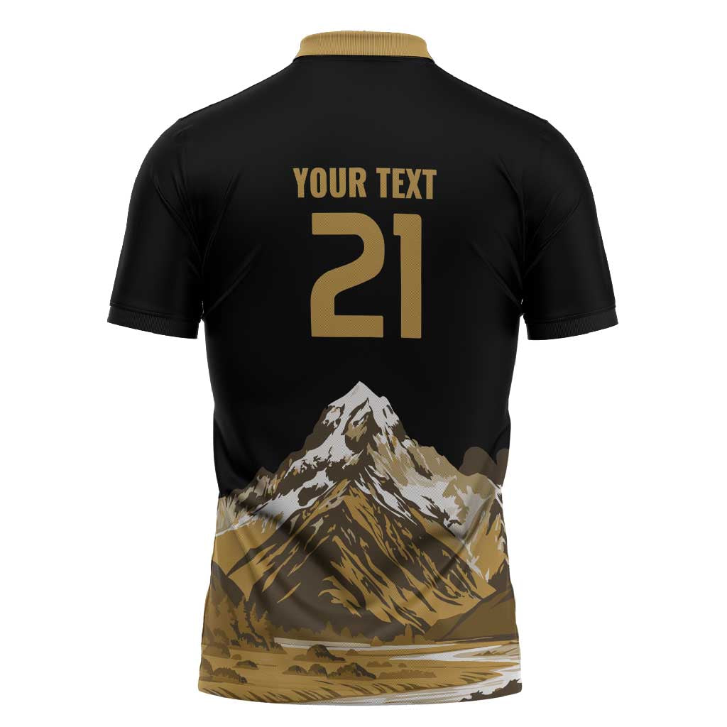 Custom Oceania Football NZ South Island Zipper Polo Shirt Minimal Mount Cook Silhouette LT9 - Polynesian Pride