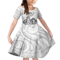 Aroha Maori Language Family Matching Mermaid Dress and Hawaiian Shirt Te Reo Maori Inspired Art