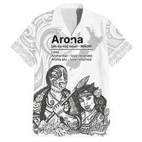 Aroha Maori Language Family Matching Off Shoulder Maxi Dress and Hawaiian Shirt Te Reo Maori Inspired Art