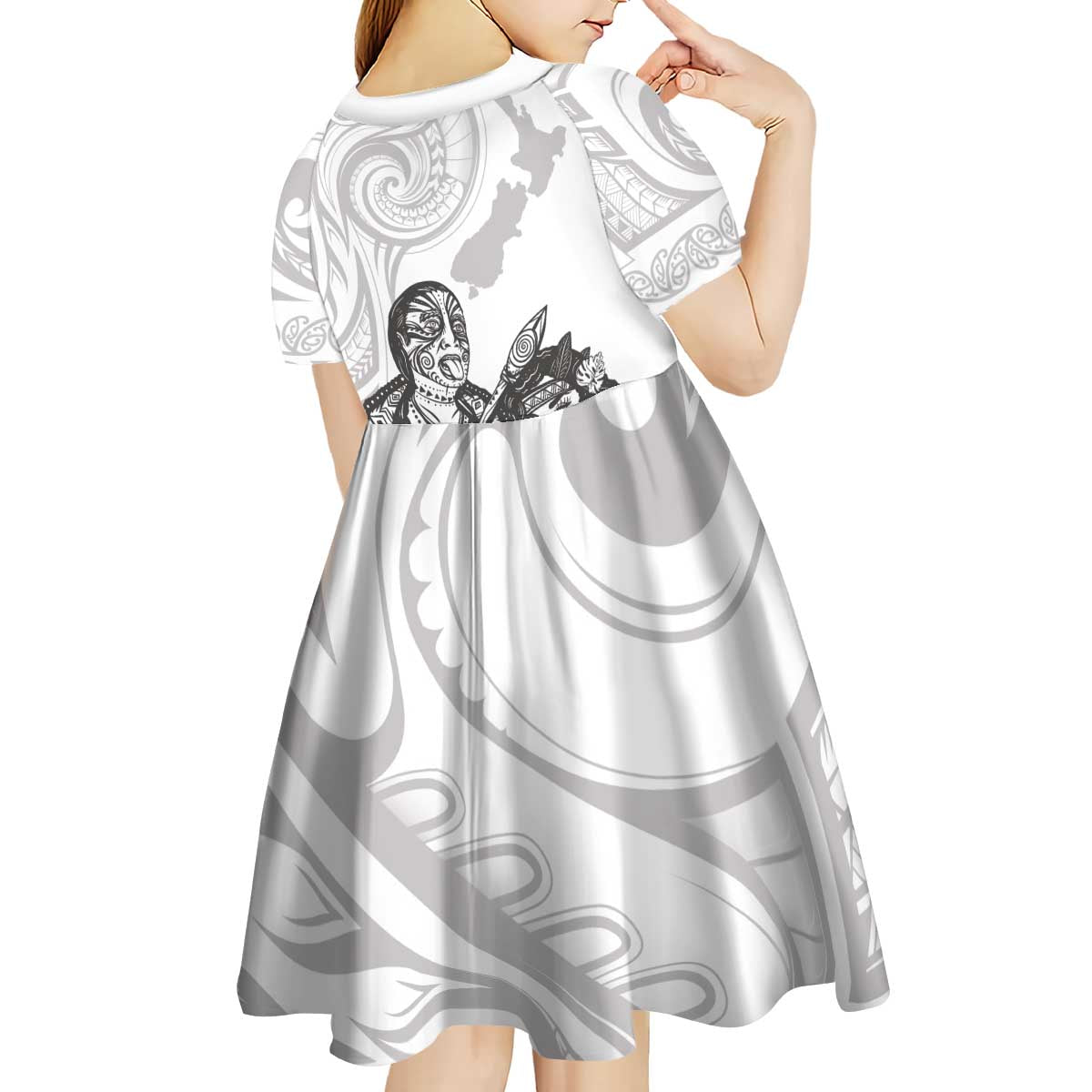 Aroha Maori Language Kid Short Sleeve Dress Te Reo Maori Inspired Art LT9 - Polynesian Pride