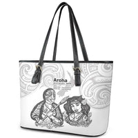 Aroha Maori Language Leather Tote Bag Te Reo Maori Inspired Art