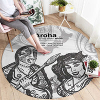 Aroha Maori Language Round Carpet Te Reo Maori Inspired Art LT9 - Polynesian Pride