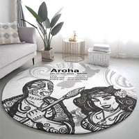 Aroha Maori Language Round Carpet Te Reo Maori Inspired Art LT9 - Polynesian Pride