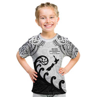 Kia Haka Maori language Kid T Shirt Te Reo Maori Inspired Art LT9 white - Polynesian Pride