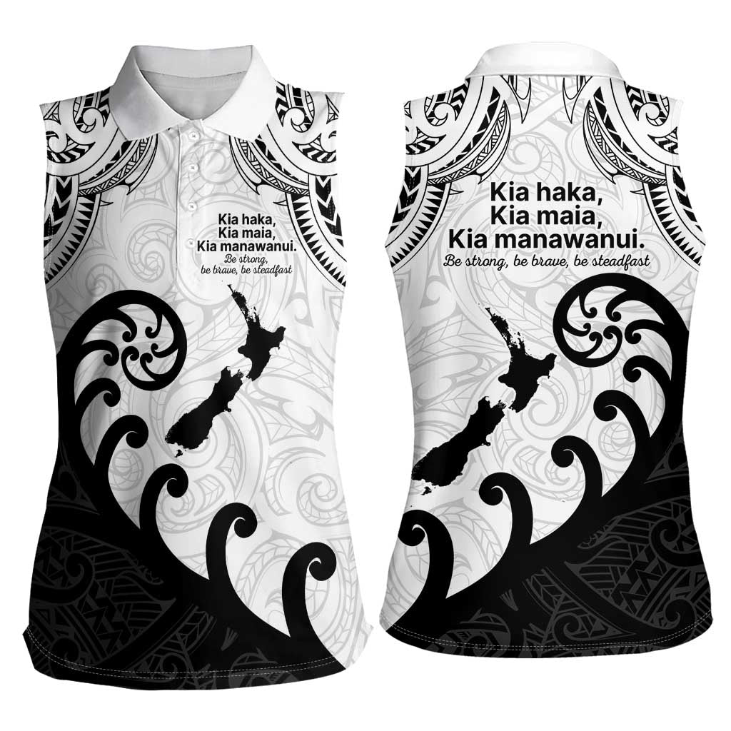 Kia Haka Maori language Women Sleeveless Polo Shirt Te Reo Maori Inspired Art