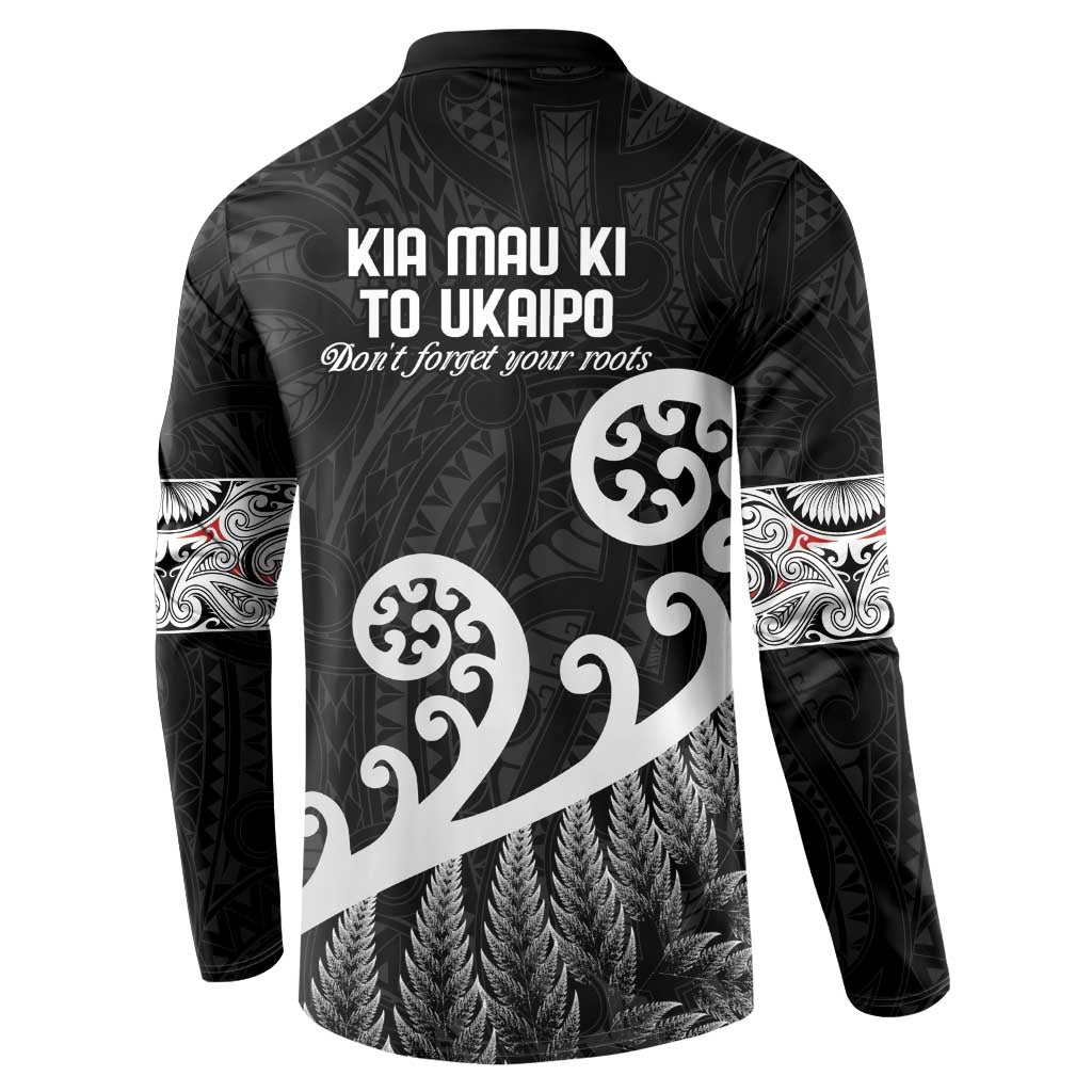 Kia Mau Ki To Ukaipo Button Sweatshirt Te Reo Maori Koru Fern Art