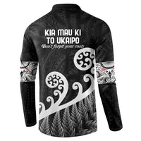 Kia Mau Ki To Ukaipo Button Sweatshirt Te Reo Maori Koru Fern Art