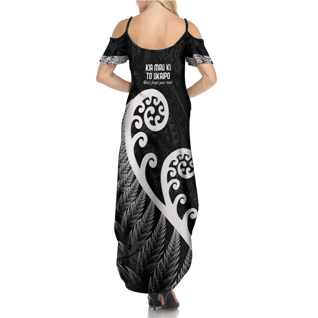 Kia Mau Ki To Ukaipo Family Matching Summer Maxi Dress and Hawaiian Shirt Te Reo Maori Koru Fern Art