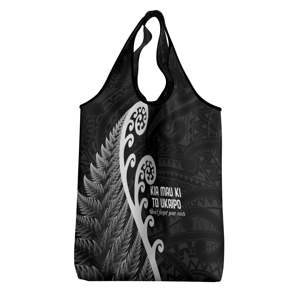 Kia Mau Ki To Ukaipo Grocery Bag Te Reo Maori Koru Fern Art