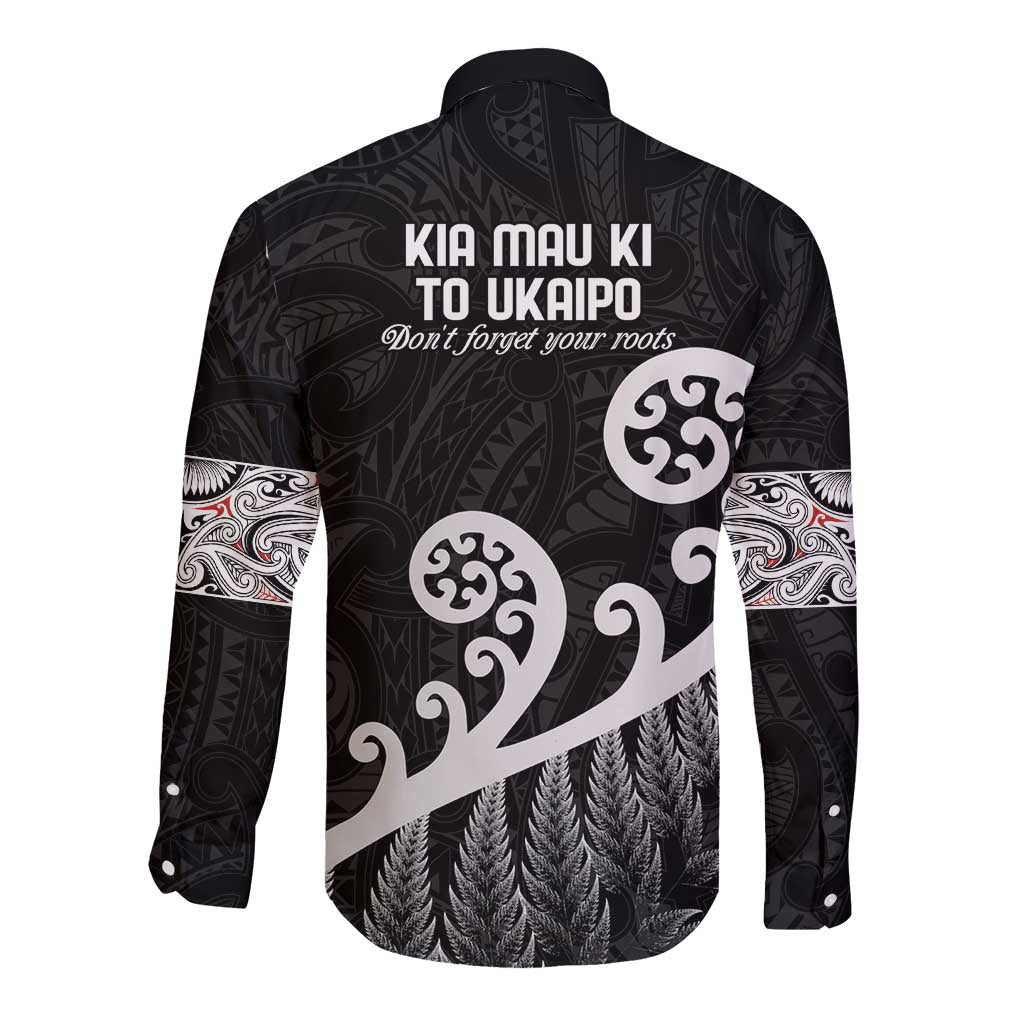 Kia Mau Ki To Ukaipo Long Sleeve Button Shirt Te Reo Maori Koru Fern Art LT9 - Polynesian Pride
