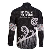 Kia Mau Ki To Ukaipo Long Sleeve Button Shirt Te Reo Maori Koru Fern Art LT9 - Polynesian Pride