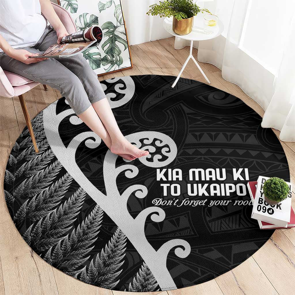 Kia Mau Ki To Ukaipo Round Carpet Te Reo Maori Koru Fern Art LT9 - Polynesian Pride