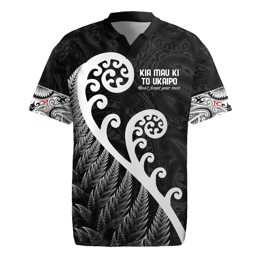 Kia Mau Ki To Ukaipo Rugby Jersey Te Reo Maori Koru Fern Art