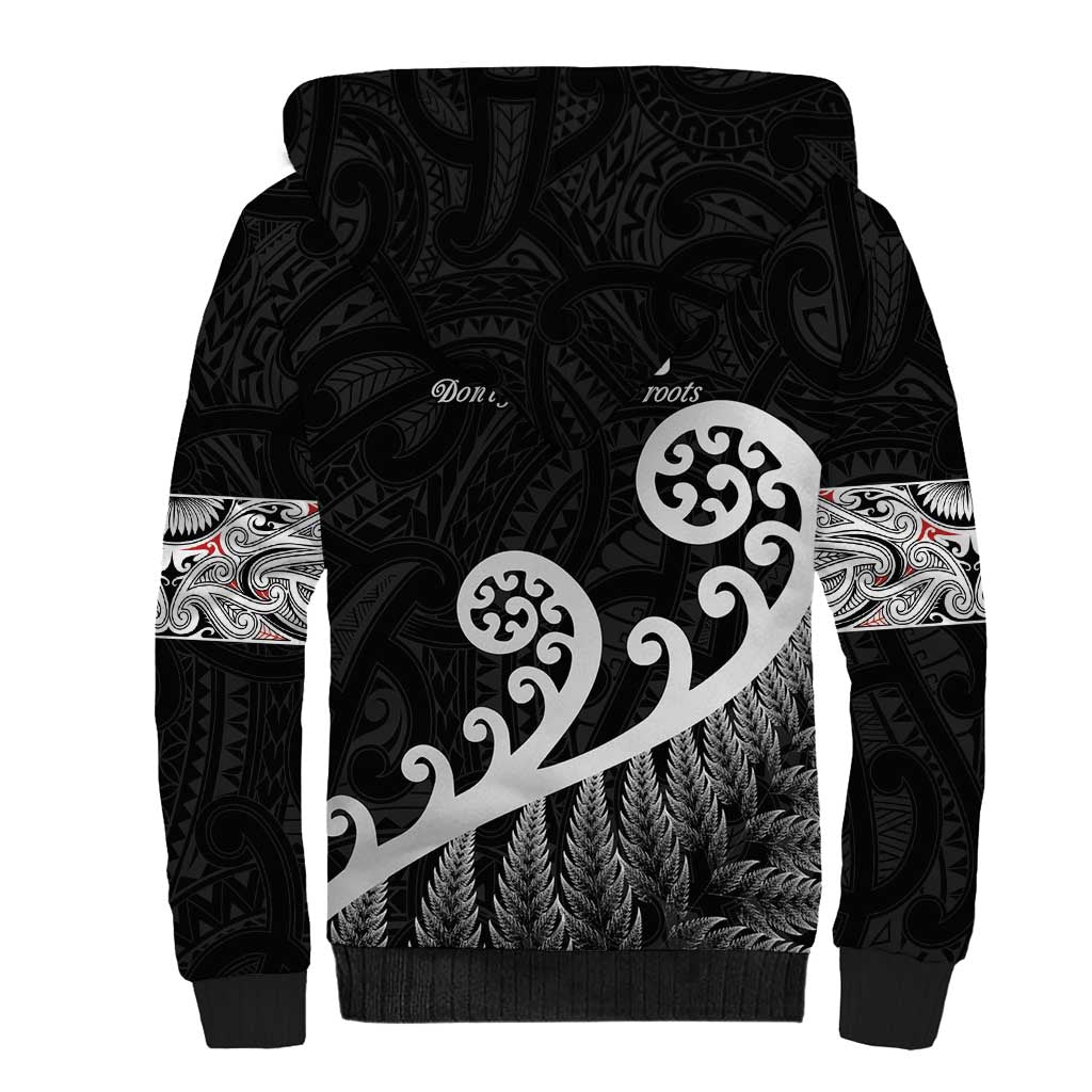 Kia Mau Ki To Ukaipo Sherpa Hoodie Te Reo Maori Koru Fern Art