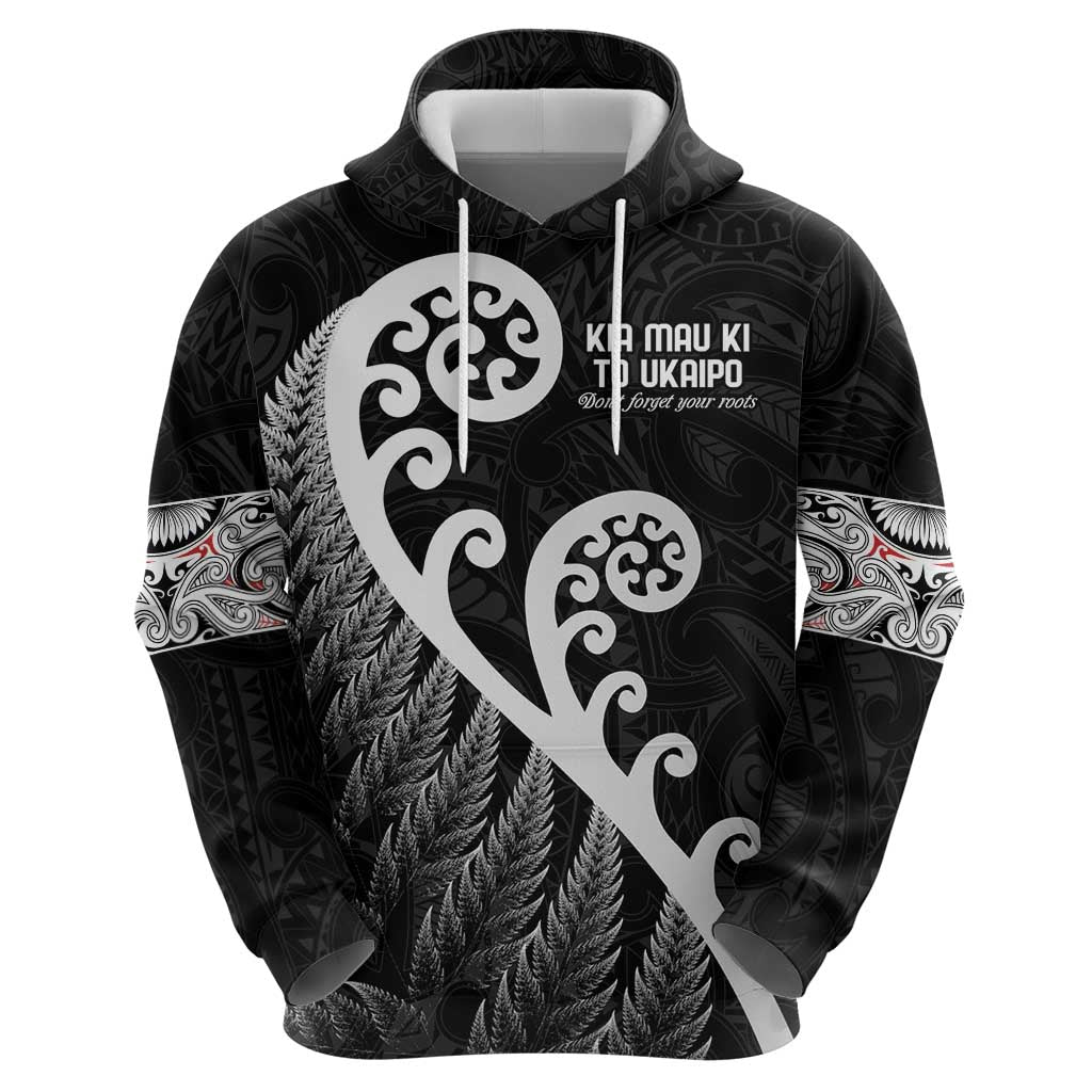Kia Mau Ki To Ukaipo Zip Hoodie Te Reo Maori Koru Fern Art